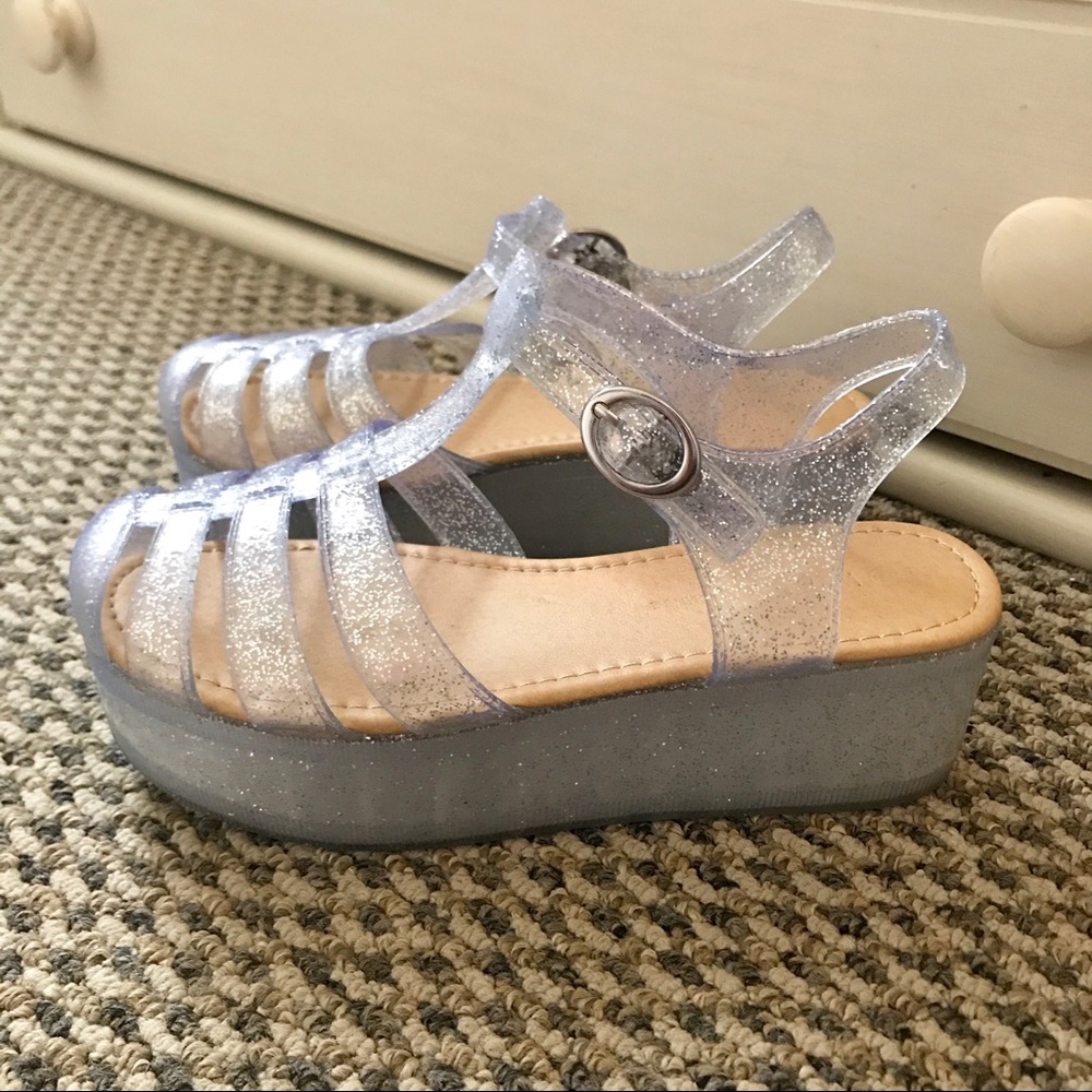 Jelly Glitter Platform Shoes